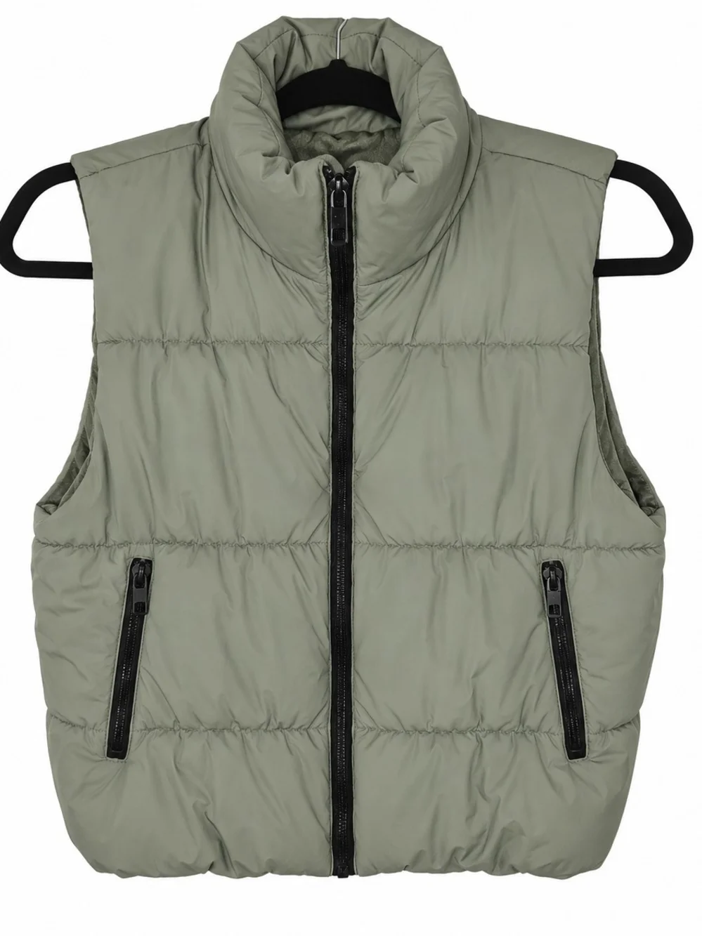 Love Tree Olive Green Puffer Vest Small Gorpcore Utility Y2K